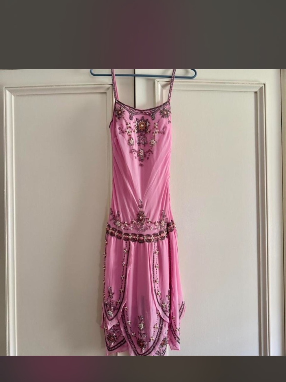 Chicas Pink Beaded vintage Evening Dress